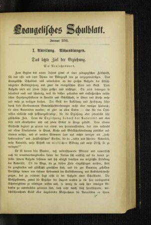 ¬Das¬ letzte Ziel der Erziehung : ein Neujahrswort