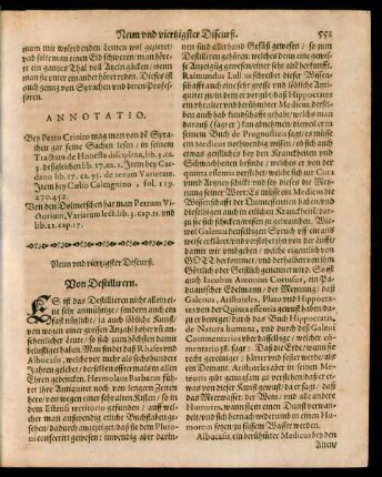 Neun und viertzigster Discurß. Von Destillirern.