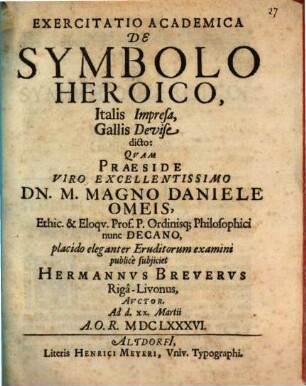 De symbolo heroico, Italis impresa, Gallis devise dicto