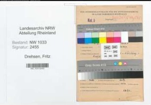 Entnazifizierung Fritz Drehsen , geb. 06.05.1891 (Polizist)