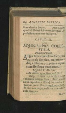 Caput II. De Aquis Supra Coelestibus.