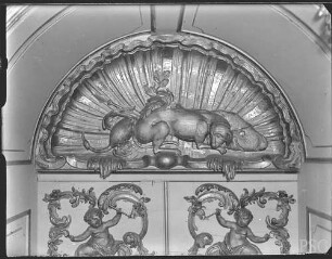 Potsdam, Neues Palais, Oberes Fürstenquartier, Jagdkammer, R.: 259, Südliche Tür.