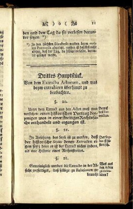 Drittes Hauptstück. Von dem Extractu Actorum, und was beym extrahiren überhaupt zu beobachten.