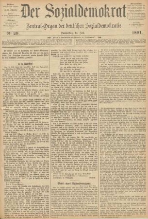 No 29. Donnerstag, 14. Juli. 1881.