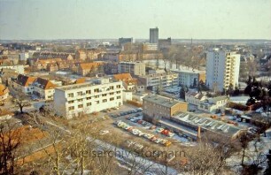 Luftbild von der Peter-Paul-Kirche Richtung Bahnhof