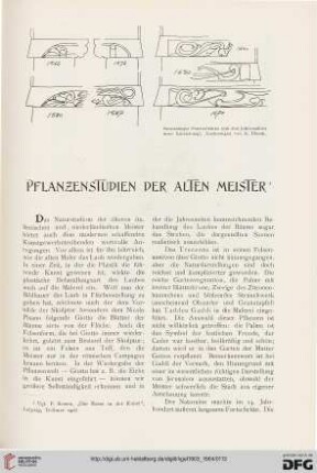 Pflanzenstudien der Alten Meister