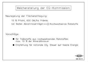 Weichenstellung der EG-Kommission
