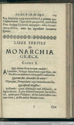 Liber Tertius De Monarchia Graeca
