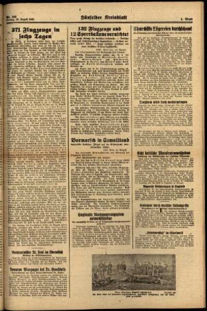 Zweite Ausgabe vom Freitag, den 16. August 1940.