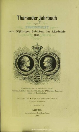 17.1866: Tharandter Jahrbuch : Festschr. zum 50 jährigen Jubiläum der Akademie