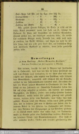 Bemerkungen zu dem Aufsatz: "Ueber Gewerbe-Freiheit"