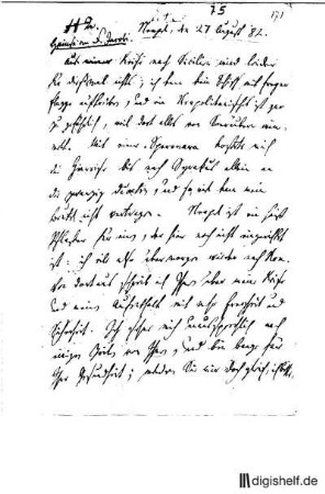 75: Brief von Wilhelm Heinse an Friedrich Heinrich Jacobi