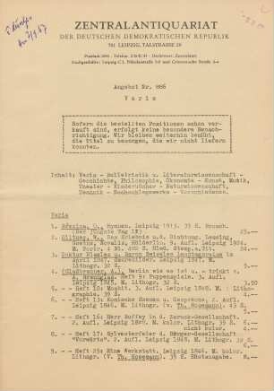Nr. 886: Varia