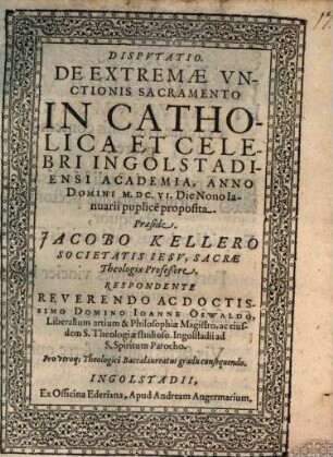 Disp. de extremae unctionis sacramento