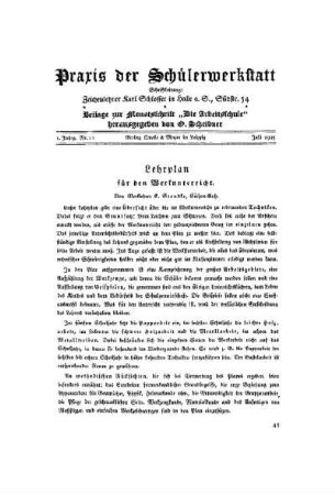 Praxis der Schülerwerkstatt : [falsche Seitenzählung]