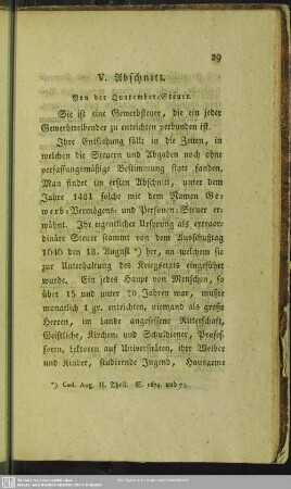 V. Abschnitt. Von der Quatember-Steuer