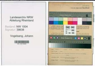 Entnazifizierung Johann Vogelsang , geb. 10.01.1898 (Kaufm.Angestellter)