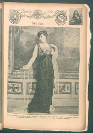Modas - Traje de comida, de liberty negro [...] - [Fotografía] : Para la niña y la mujer