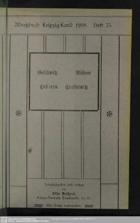 Heft 23. Geschwitz. Rüben. Cröbern. Crostewitz
