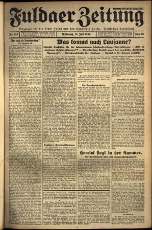Erste Ausgabe vom Mittwoch, den 13. Juli 1932.