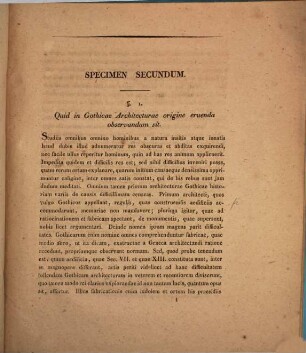 Observationes quaedam de architecturae Gothicae ortu et incrementis, Specimen 2. Pro obtinenda facultatae legendi