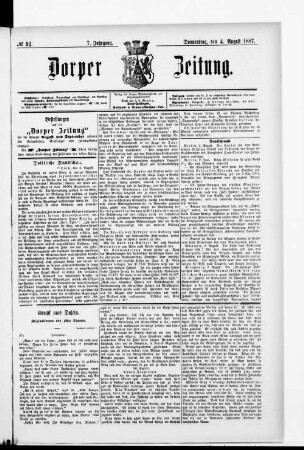 Dorper Zeitung. 1882-1887