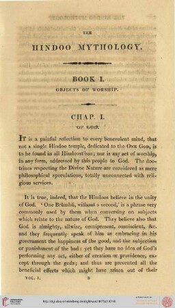 Book I: Objects of Worship