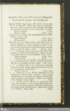 Sumptibus Ernesti Fleischeri bibliopolae Lipsiensis hi quoque libri prodierunt