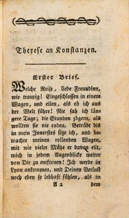 Briefe zweier Liebenden in Lyon, Erster Theil