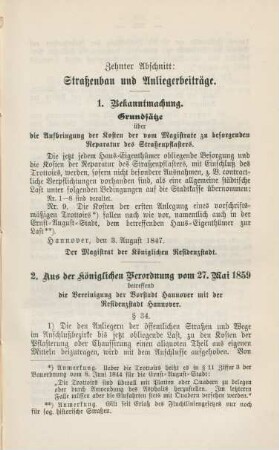 Zehnter Abschnitt: Straßenbau und Anliegerbeiträge.