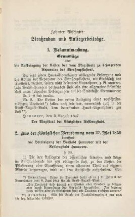 Zehnter Abschnitt: Straßenbau und Anliegerbeiträge.