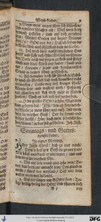 Sonntags- und Gottesdiensts-Lieder.
