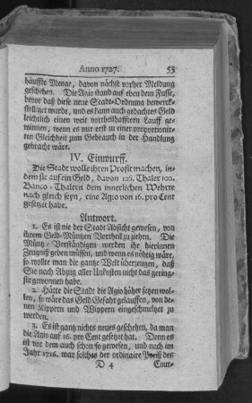 IV. Entwurff.