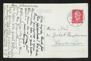 Brief von Friedrich Bergius, Ottilie Bergius, Igor Stravinsky, Gustav Hartung und Paul Wegener (Schauspieler) an Gerhart Hauptmann und Margarete Hauptmann