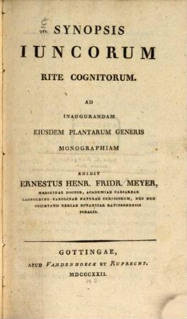 Synopsis Iuncorum rite cognitorum