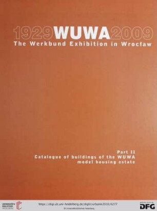 Catalogue of buildings of the WUWA model housing estate