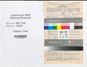 Entnazifizierung Paul Gladisch, geb. 18.07.1892 (Kaufm.Angest.)