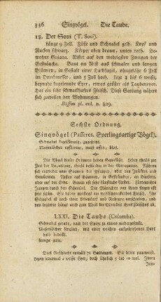 Sechste Ordnung. Singvögel