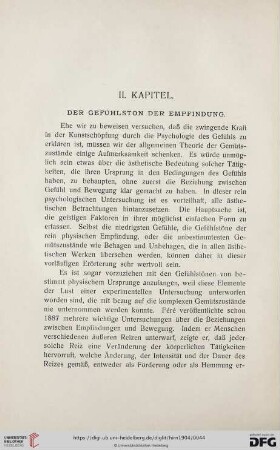 II. Kapitel: Der Gefühlston der Empfindung