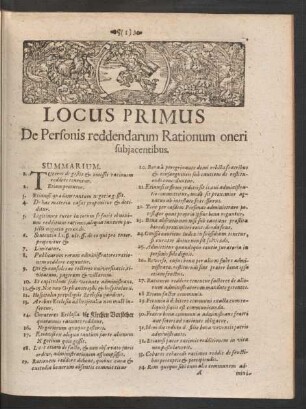 Locus Primus De Personis reddendarum Rationum oneri subiacentibus.