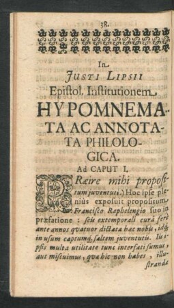 Hypomnemata Ac Annotata Philologica.