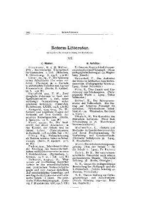 Reform-Litteratur : XII.