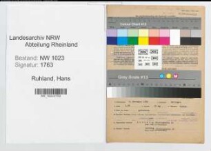 Entnazifizierung Hans Ruhland , geb. 05.11.1899 (Angestellter)
