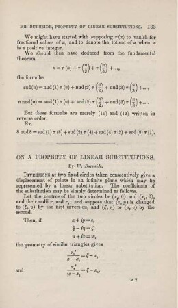 On a property of linear substitutions.