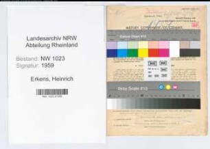 Entnazifizierung Heinrich Erkens , geb. 30.08.1895 (Beamter)