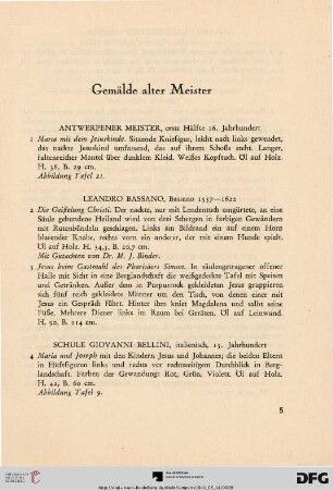 Gemälde alter Meister (Nr. 1-128)