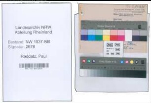 Entnazifizierung Paul Raddatz , geb. 19.12.1879 (Postbeamter)
