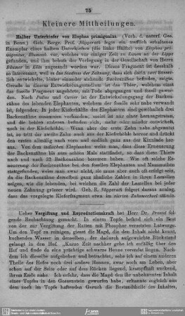 Kleinere Mittheilungen