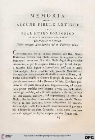 2: Memoria sopra alcune fibule antiche del Real Museo Borbonico