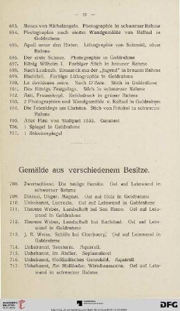 Gemälde aus verschiedenem Besitze (Nr. 708-774)